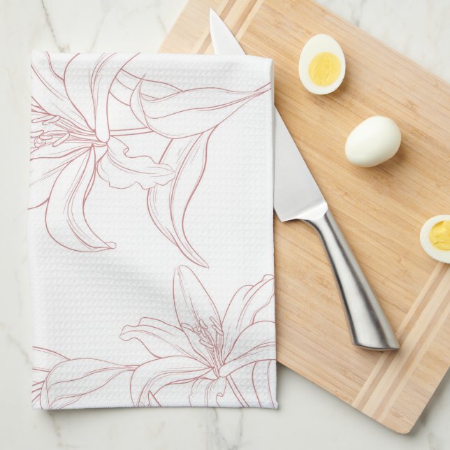 Linge De Cuisine Motif Fleurs 10 (Quart Plié)