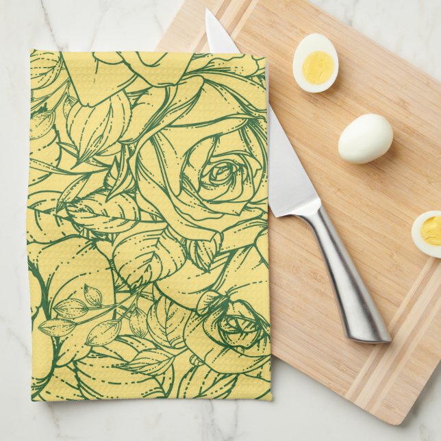 Linge De Cuisine Motif Fleurs 15 (Quart Plié)