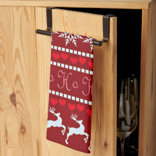 Linge De Cuisine Motif flocon de neige et renne festif