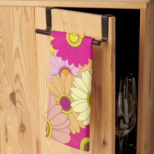 Linge De Cuisine motif floral (Pliage en tiers)