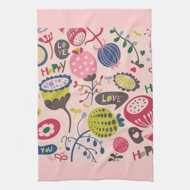Linge De Cuisine Motif floral (Vertical)