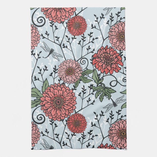 Linge De Cuisine Motif floral 3 (Vertical)