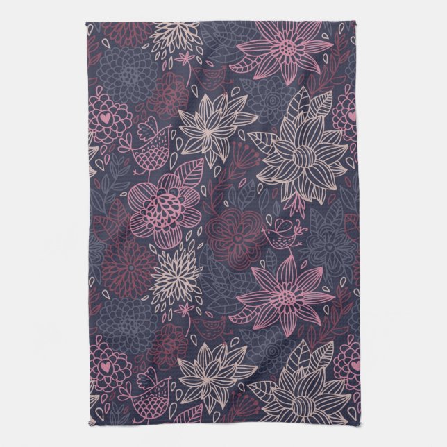 Linge De Cuisine Motif floral 4 (Vertical)