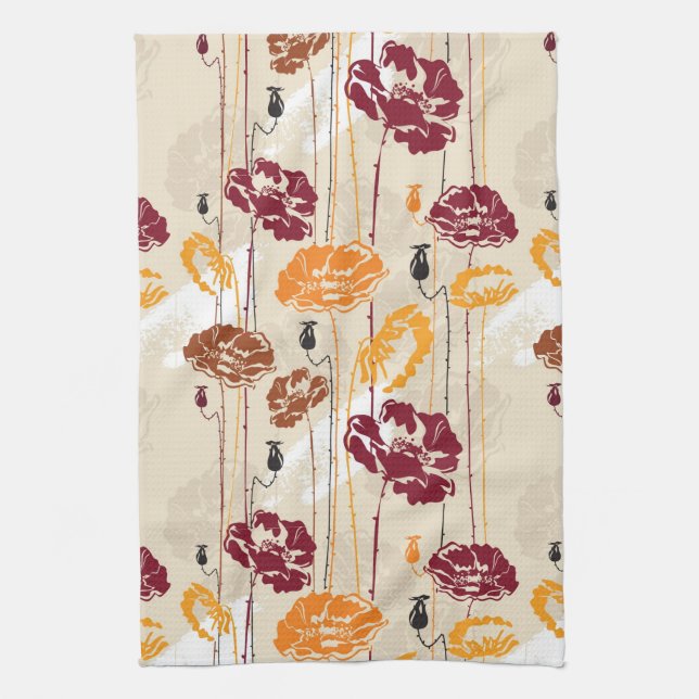 Linge De Cuisine Motif floral 4 d'élégance abstraite (Vertical)