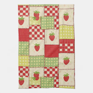 Linge De Cuisine Motif floral à carreaux de fraise de ferme