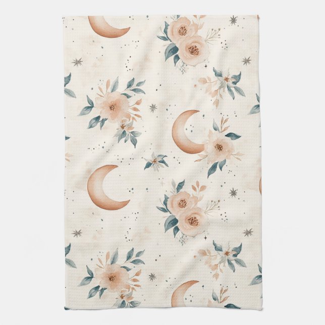 Linge De Cuisine Motif floral céleste (1) (Vertical)