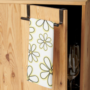 Linge De Cuisine Motif floral de marguerite blanche jaune grande mu