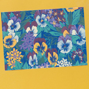 Linge De Cuisine Motif floral de pensée vintage Jardin de campagn