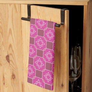 Linge De Cuisine Motif floral étoilé arabesque rose sans couture