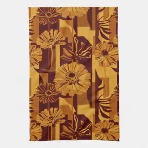 Linge De Cuisine Motif floral géométrique d'automne moderne