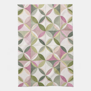Linge De Cuisine Motif Floral Géométrique Pastel Cottagecore