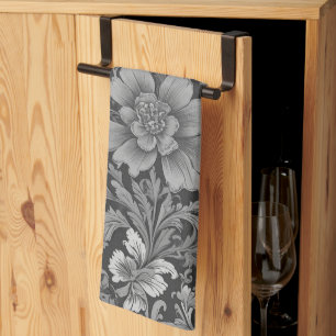 Linge De Cuisine Motif floral monochrome vintage