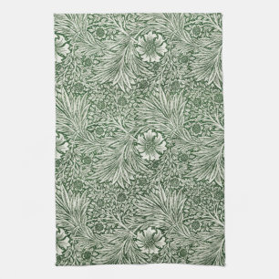 Linge De Cuisine Motif floral orné de fleurs blanches et de feuille