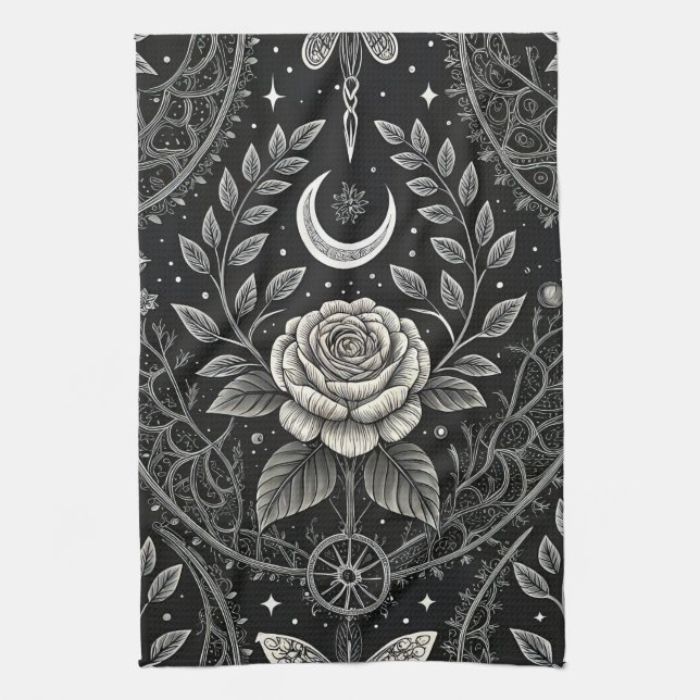 Linge De Cuisine Motif floral papillon gothique (4) (Vertical)