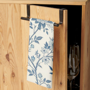 Linge De Cuisine Motif floral vintage bleu