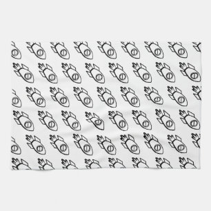 Linge De Cuisine Motif Flying Rocket Sketch