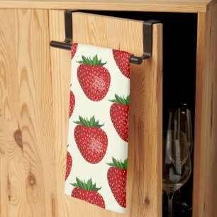 Linge De Cuisine Motif fraises, fraises rouges, fruits, feuilles