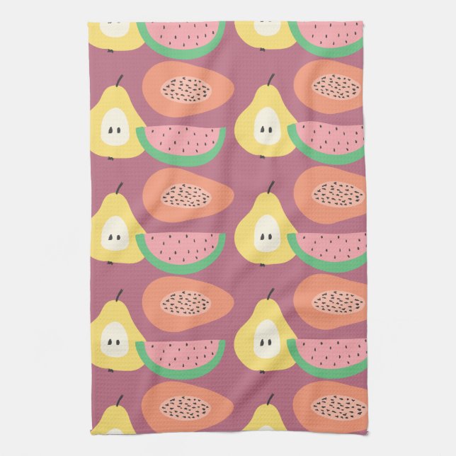 Linge De Cuisine Motif Fun Fruit (Vertical)
