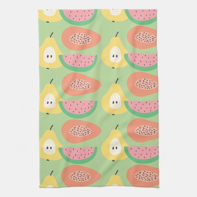 Linge De Cuisine Motif Fun Fruit (Vertical)