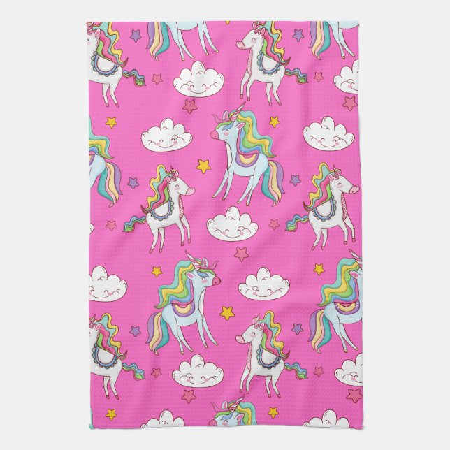 Linge De Cuisine Motif Funny Unicorn mignonne (Vertical)