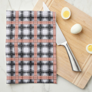 Linge De Cuisine Motif géométrique à carreaux marron à carreaux