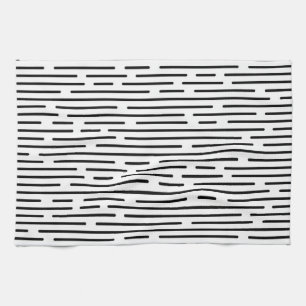 Linge De Cuisine Motif géométrique à ligne noire
