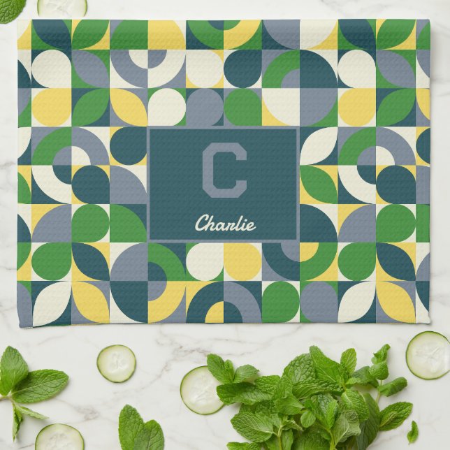 Linge De Cuisine Motif géométrique Abstrait Bauhaus moderne (Plié)