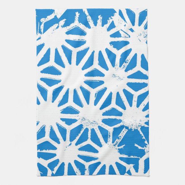 Linge De Cuisine Motif géométrique bleu (Vertical)