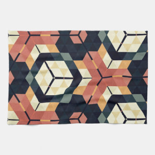 Linge De Cuisine Motif géométrique Carré Hexagon coloré