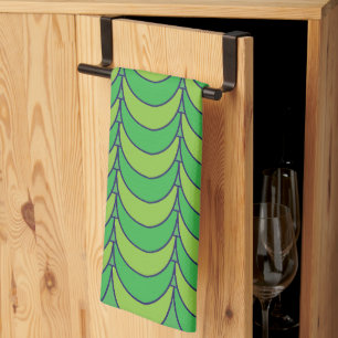 Linge De Cuisine Motif géométrique demi-cercle vert géométrique