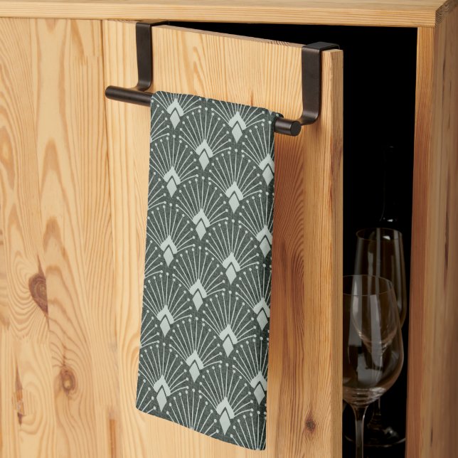 Linge De Cuisine Motif géométrique design, art déco. (Pliage en tiers)
