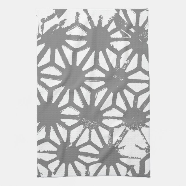 Linge De Cuisine Motif géométrique gris (Vertical)