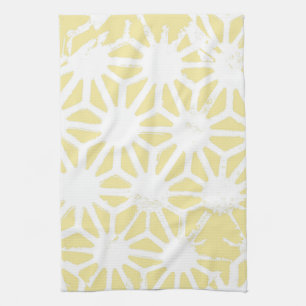 Linge De Cuisine Motif géométrique jaune citron