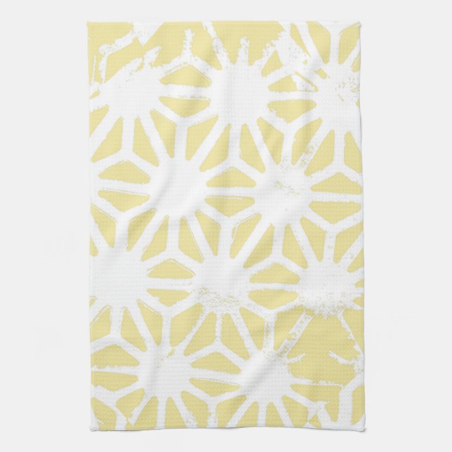 Linge De Cuisine Motif géométrique jaune citron (Vertical)