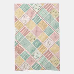 Linge De Cuisine Motif géométrique moderne à pois et carreaux en me