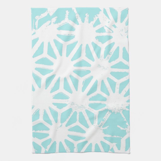 Linge De Cuisine Motif géométrique turquoise (Vertical)