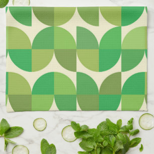 Linge De Cuisine Motif géométrique vert moderne du milieu du siècle