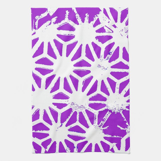Linge De Cuisine Motif géométrique violet royal (Vertical)