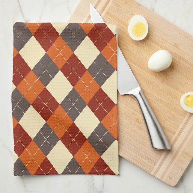 Linge De Cuisine Motif Gingham d'automne  (Quart Plié)