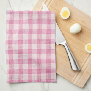 Linge De Cuisine Motif Gingham Rose Bébé