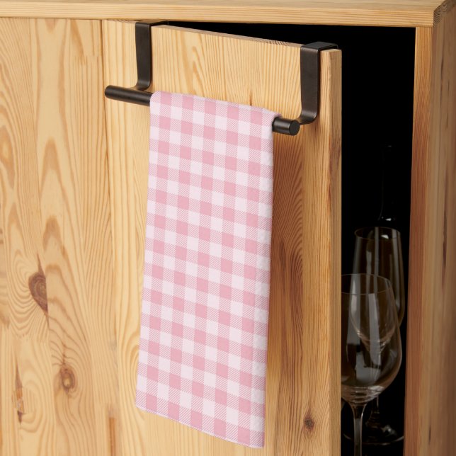 Linge De Cuisine Motif Gingham Rose Vichy à Carreaux Féminin (Pliage en tiers)