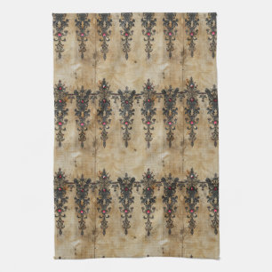 Linge De Cuisine Motif gothique en dentelle rubis victorien (3)