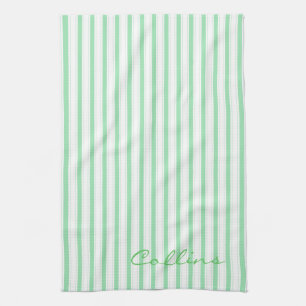 Linge De Cuisine Motif Grandes vertes et blanches