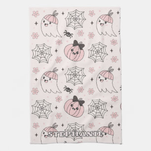 Linge De Cuisine Motif Halloween Rose Kawaii avec Fantôme, Citrouil