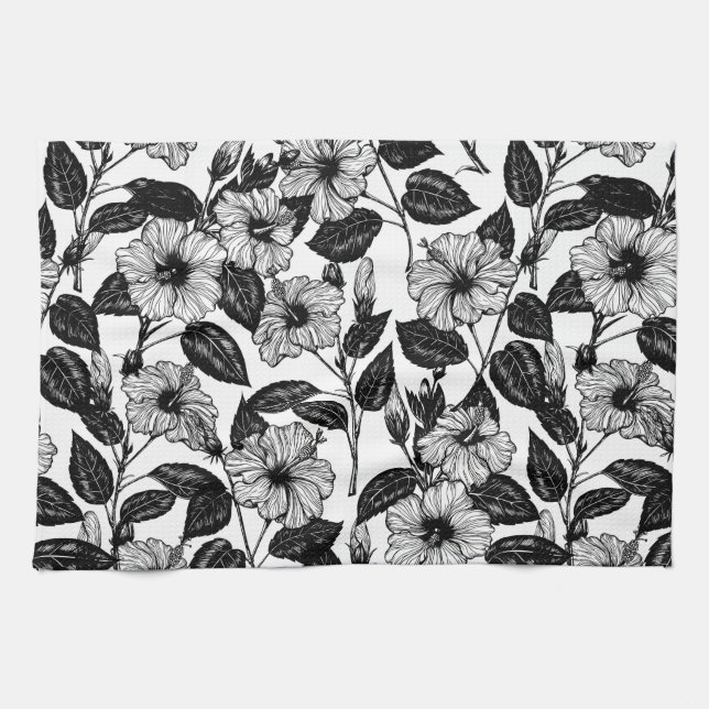 Linge De Cuisine Motif Hibiscus (Horizontal)