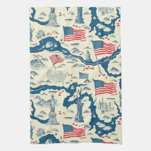 Linge De Cuisine Motif historique vintage-américain (4)