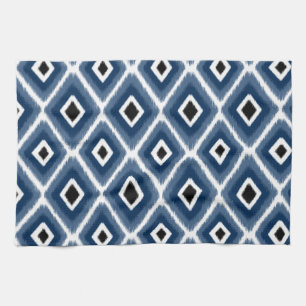Linge De Cuisine Motif Ikat bleu bleu marine