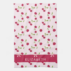 Linge De Cuisine Motif imprimé cerise mignon Coquette rose personna