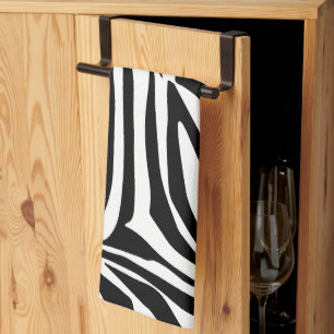 Linge De Cuisine Motif Imprimé Zèbre Noir et Blanc Audacieux