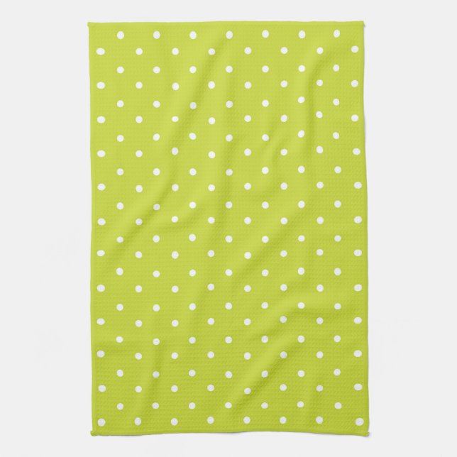 Linge De Cuisine Motif jaune moutarde points blancs  Cuisine (Vertical)
